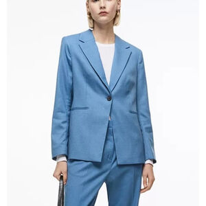 H&M Blue Blazer Single Breasted Jacket Size M New w Tags